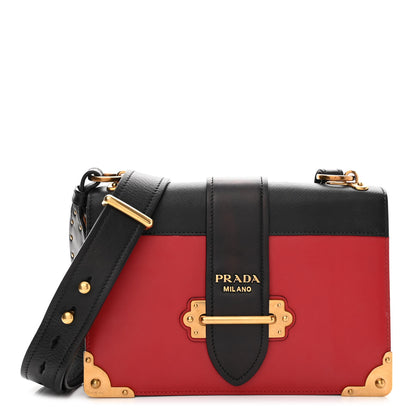 Prada City Calf Saffiano Large Cahier Bag Fuoco Black 1 of 9