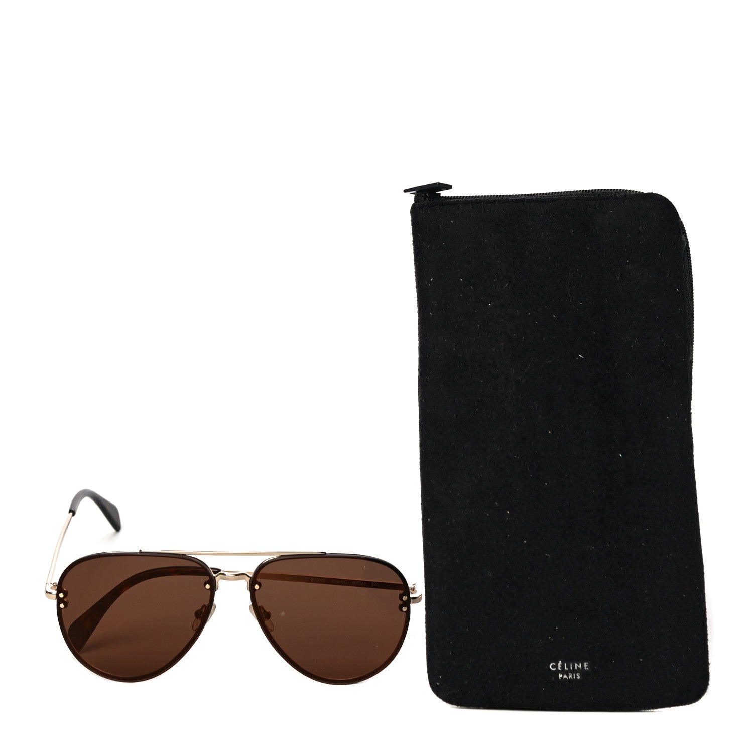 Celine Mirror Aviator Sunglasses CL 41391/S Gold Tortoise 8 of 8