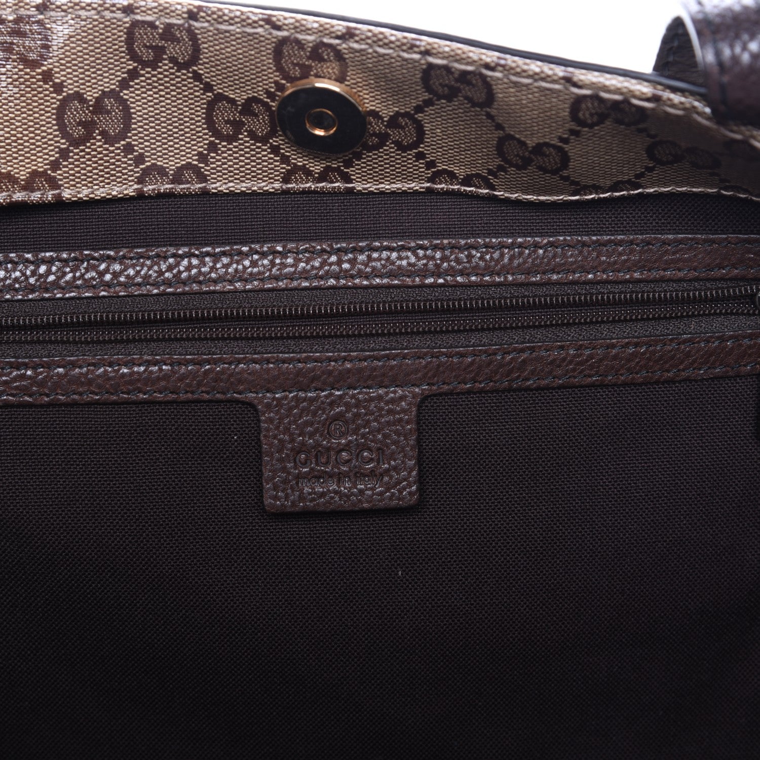 Gucci Crystal Monogram Medium Babouska Shopping Tote Dark Brown 6 of 7