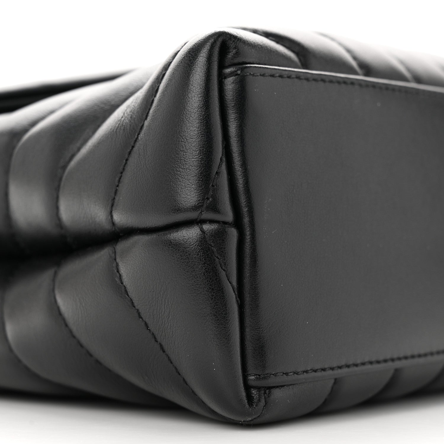 Saint Laurent Calfskin Y Quilted Monogram Monochrome Small Loulou Chain Satchel Black 9 of 13