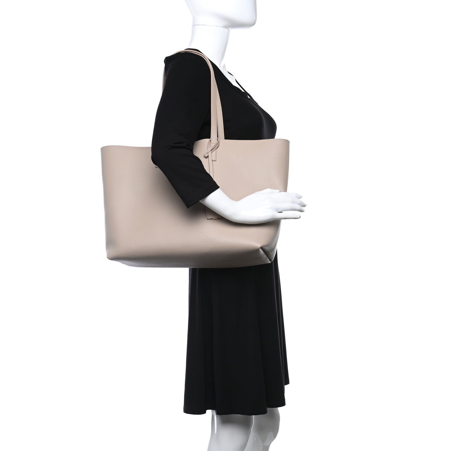 Saint Laurent Calfskin Large Shopping Tote Natural 3 of 10