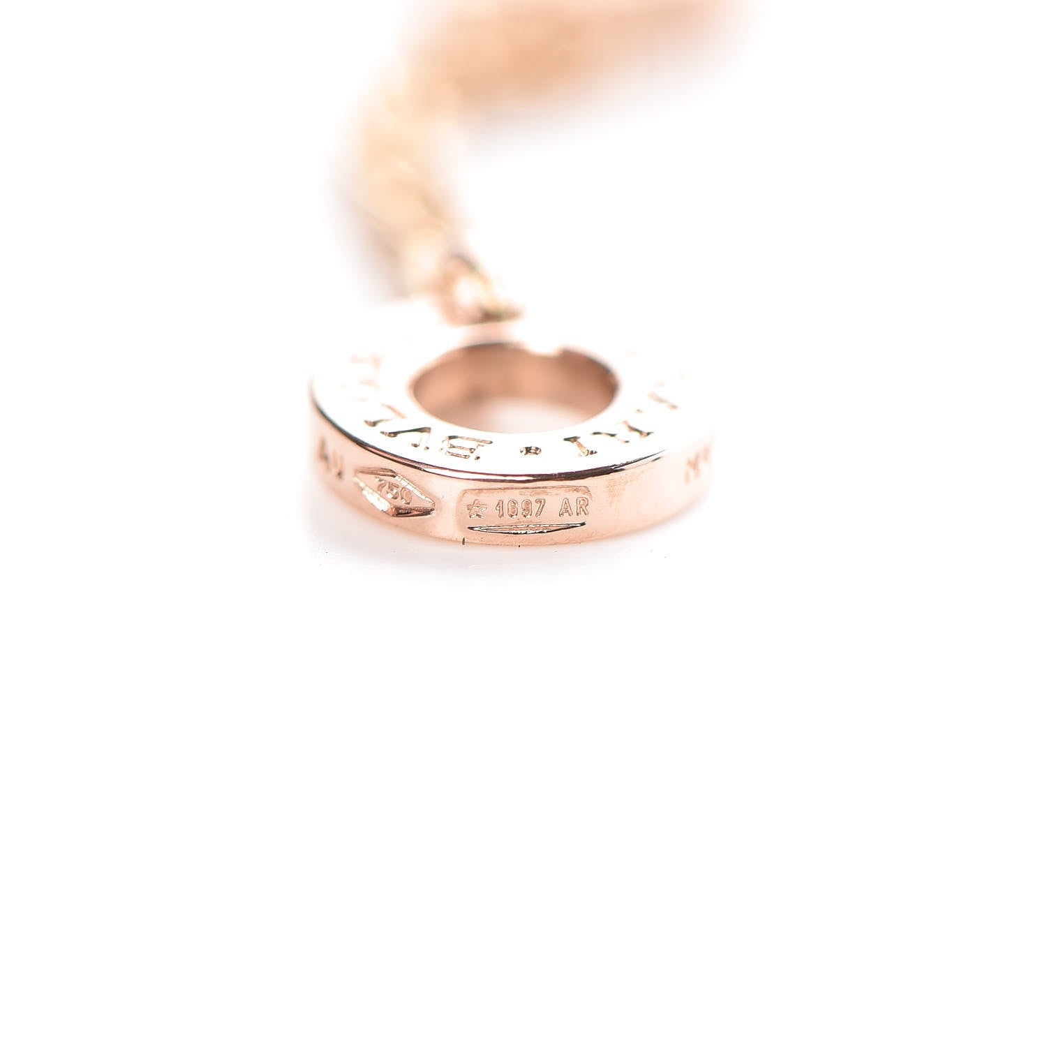 Bulgari 18K Rose Gold White Ceramic B.Zero1 Pendant Necklace 12 of 14