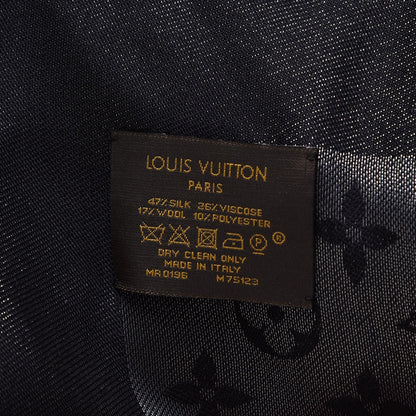 Louis Vuitton Silk Lurex Wool Monogram Shine Shawl Black 7 of 7
