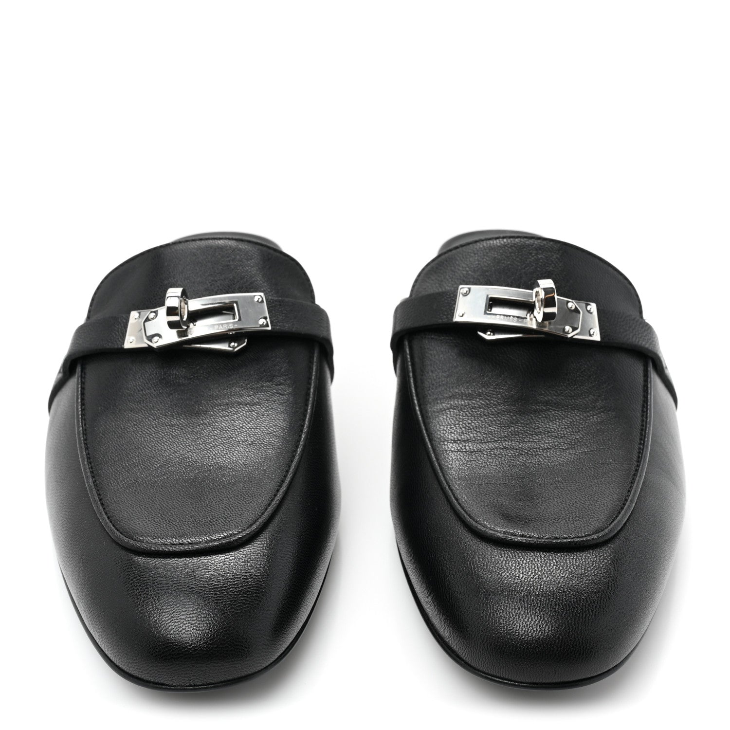 Hermes Goatskin Oz Mules 38 Black 2 of 9
