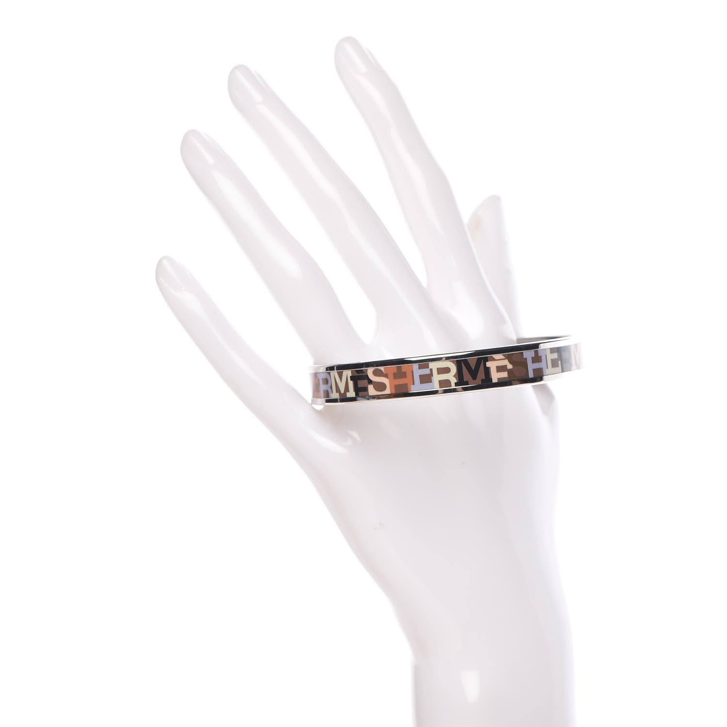 Hermes Enamel Printed Narrow Capitales Bracelet 70 2 of 6