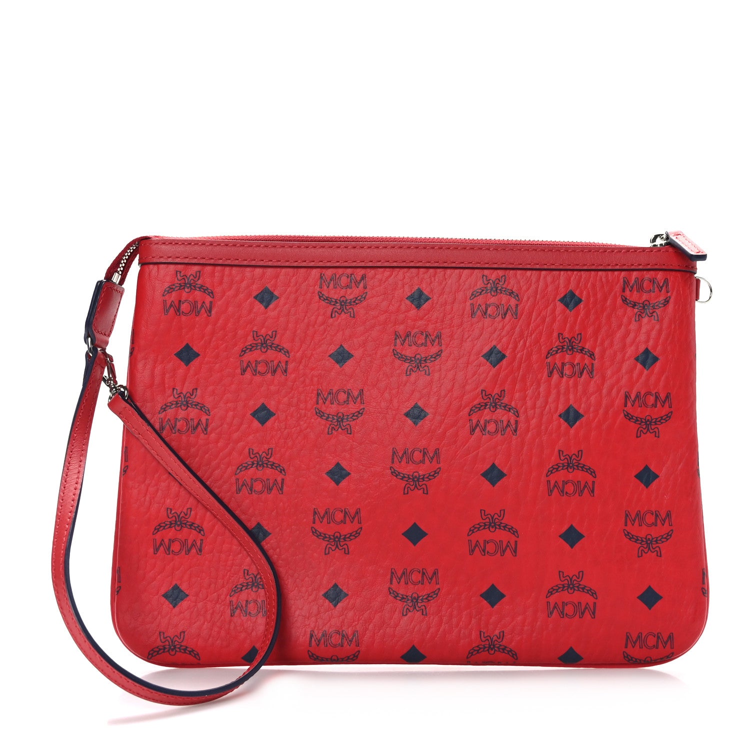 MCM Visetos Liz Shopper Tote Pouch Ruby Red 1 of 6