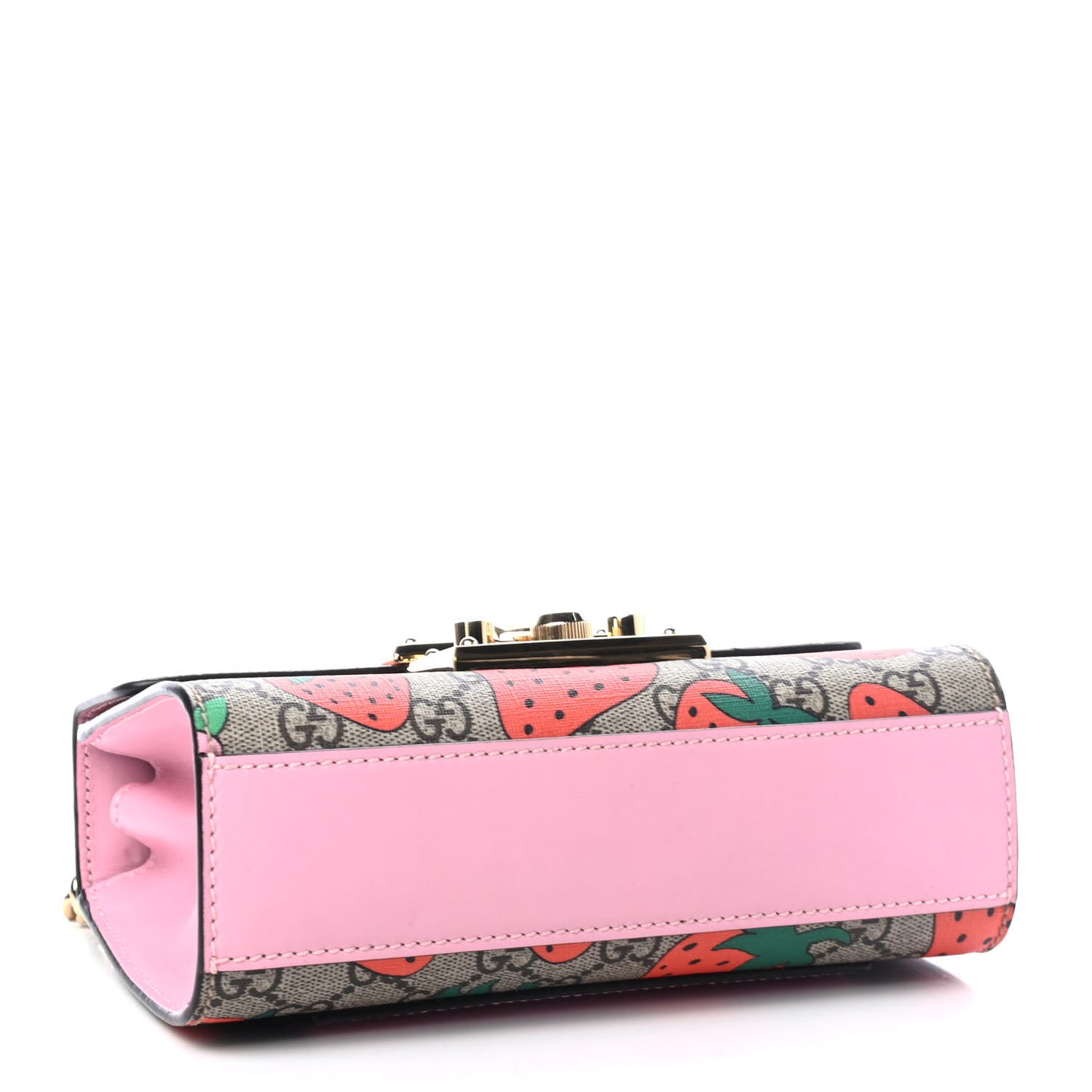 GG Supreme Monogram Strawberry Small Padlock Shoulder Bag