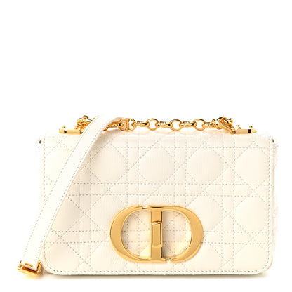 Christian Dior Calfskin Cannage Small Caro Bag Ivory 1 of 10