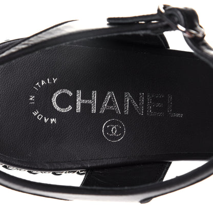 Chanel Calfskin Chain CC Sandals 38.5 Black 9 of 11