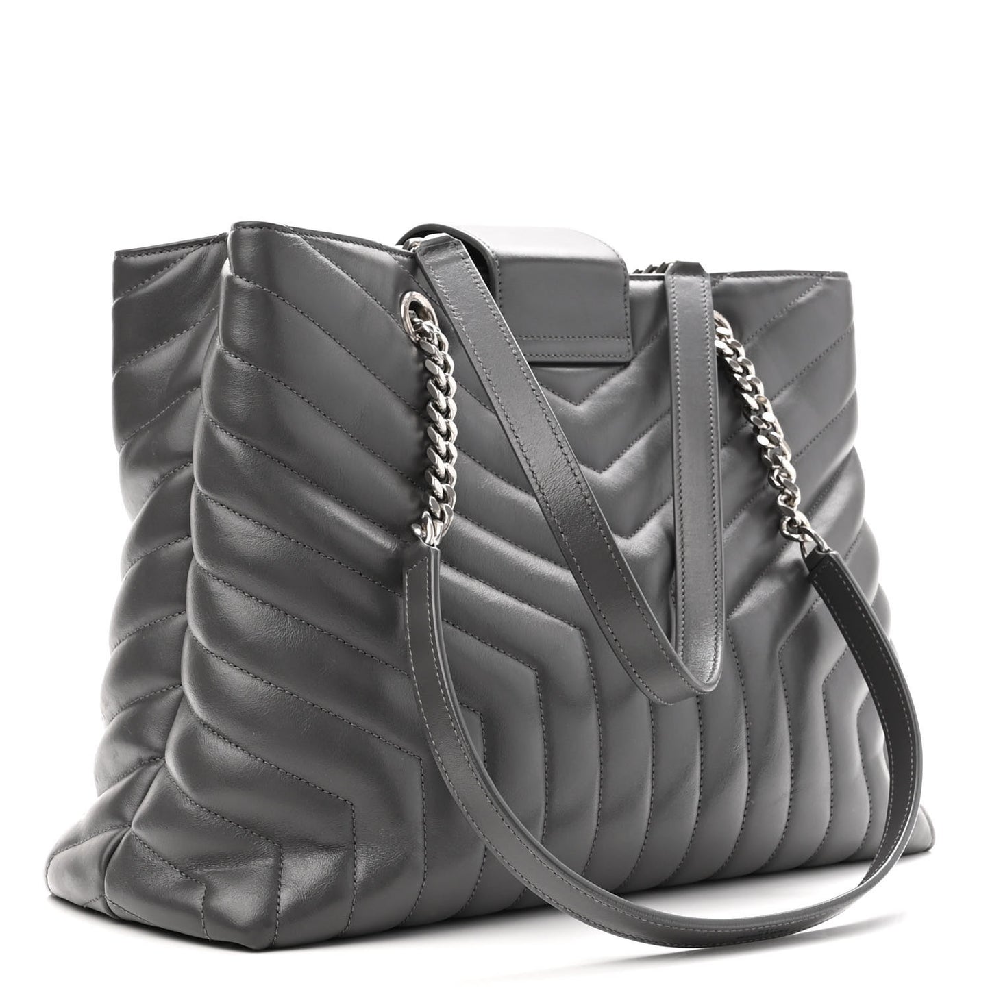 Calfskin Y Quilted Monogram Large Loulou Shopper Storm