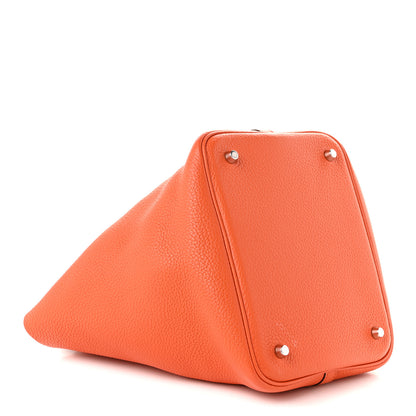 Hermes Taurillon Clemence Picotin Lock 22 MM Orange 3 of 9