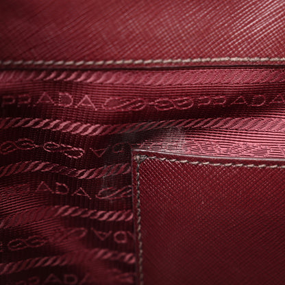 Prada Saffiano Vernice Medium Galleria Double Zip Cerise 19 of 25