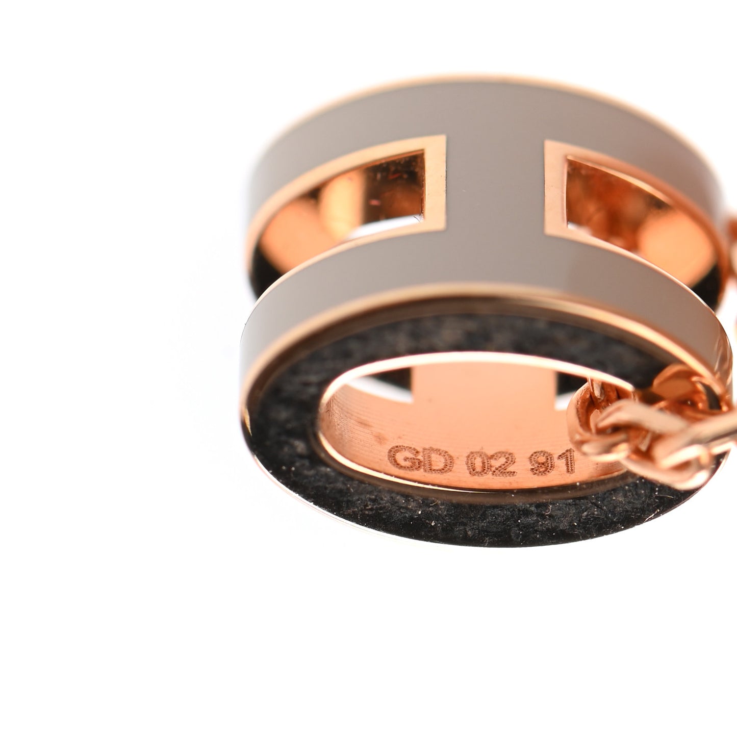 Lacquered Rose Gold Mini Pop H Pendant Necklace Marron Glace