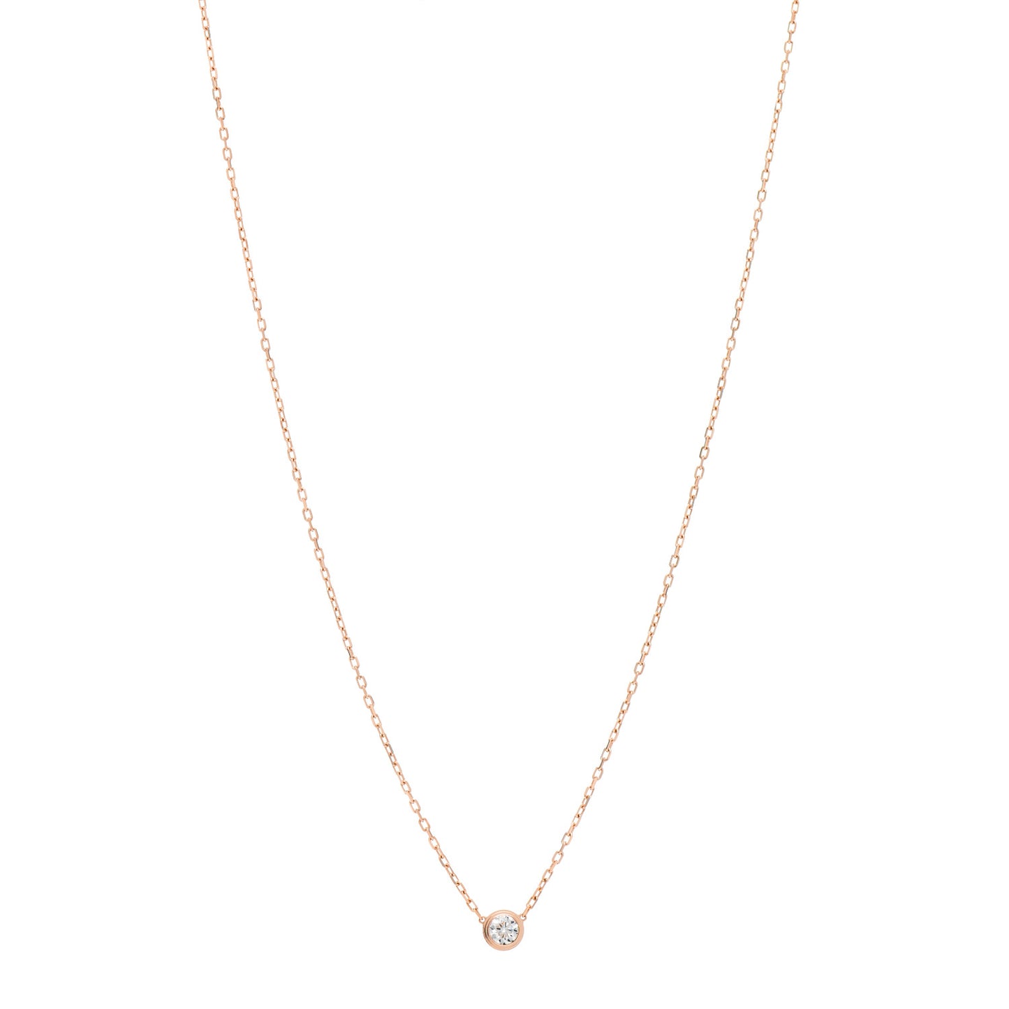 18K Pink Gold Diamond LM D'Amour Pendant Necklace