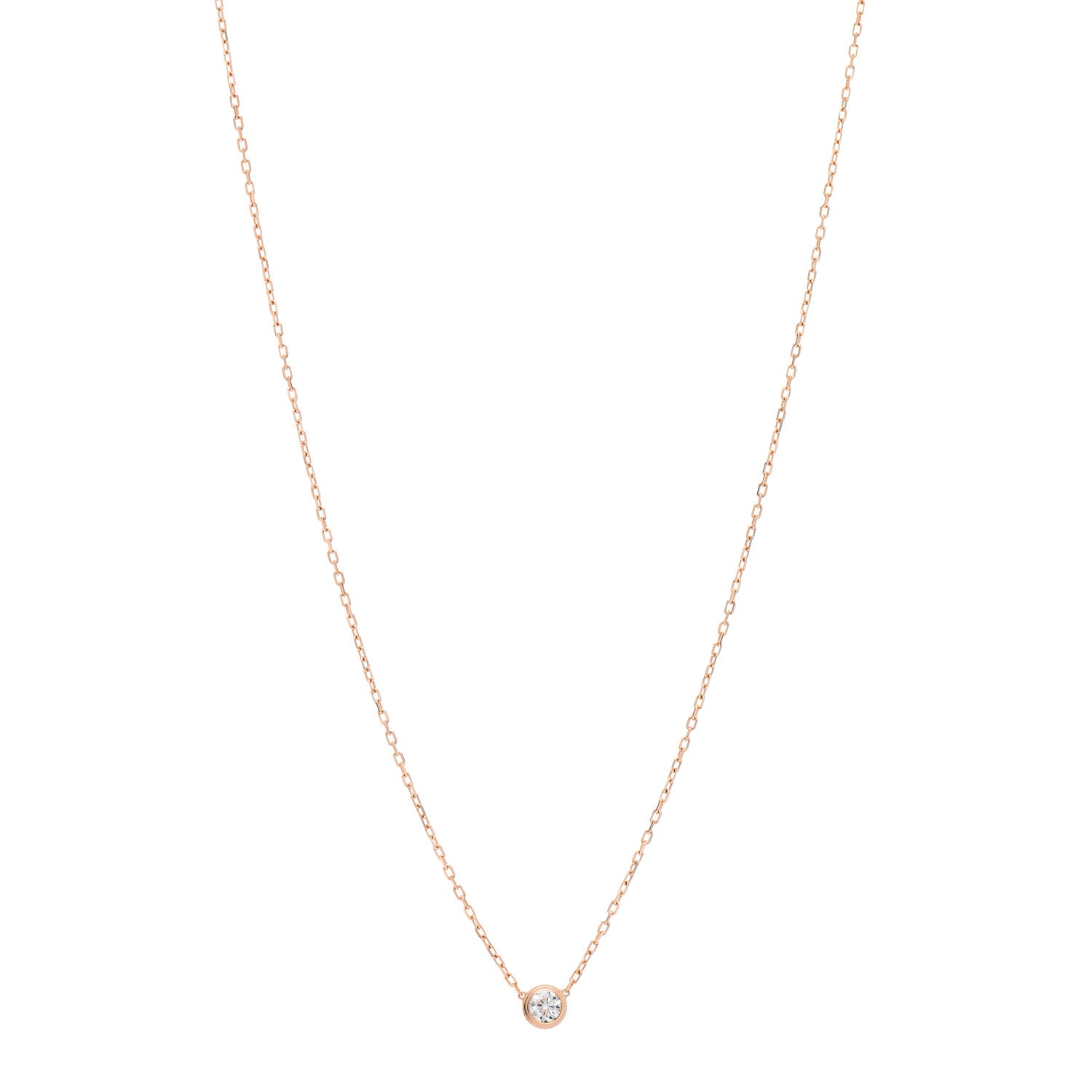 Cartier 18K Pink Gold Diamond LM D'Amour Pendant Necklace 1 of 5