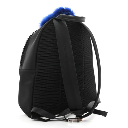 Fendi Nylon Vitello Century Mink Fox Goat Fur Studded Karlito Backpack Black Multicolor 2 of 10