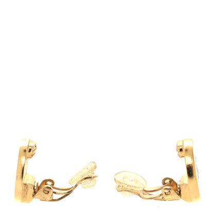 Chanel CC Clip On Earrings Black Gold 3 of 4