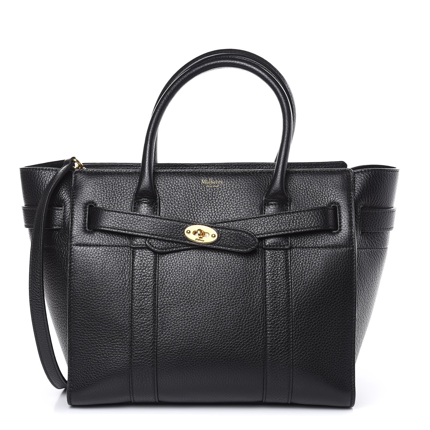 Mulberry Small Classic Grain Small Bayswater Zip Tote Black 1 of 9