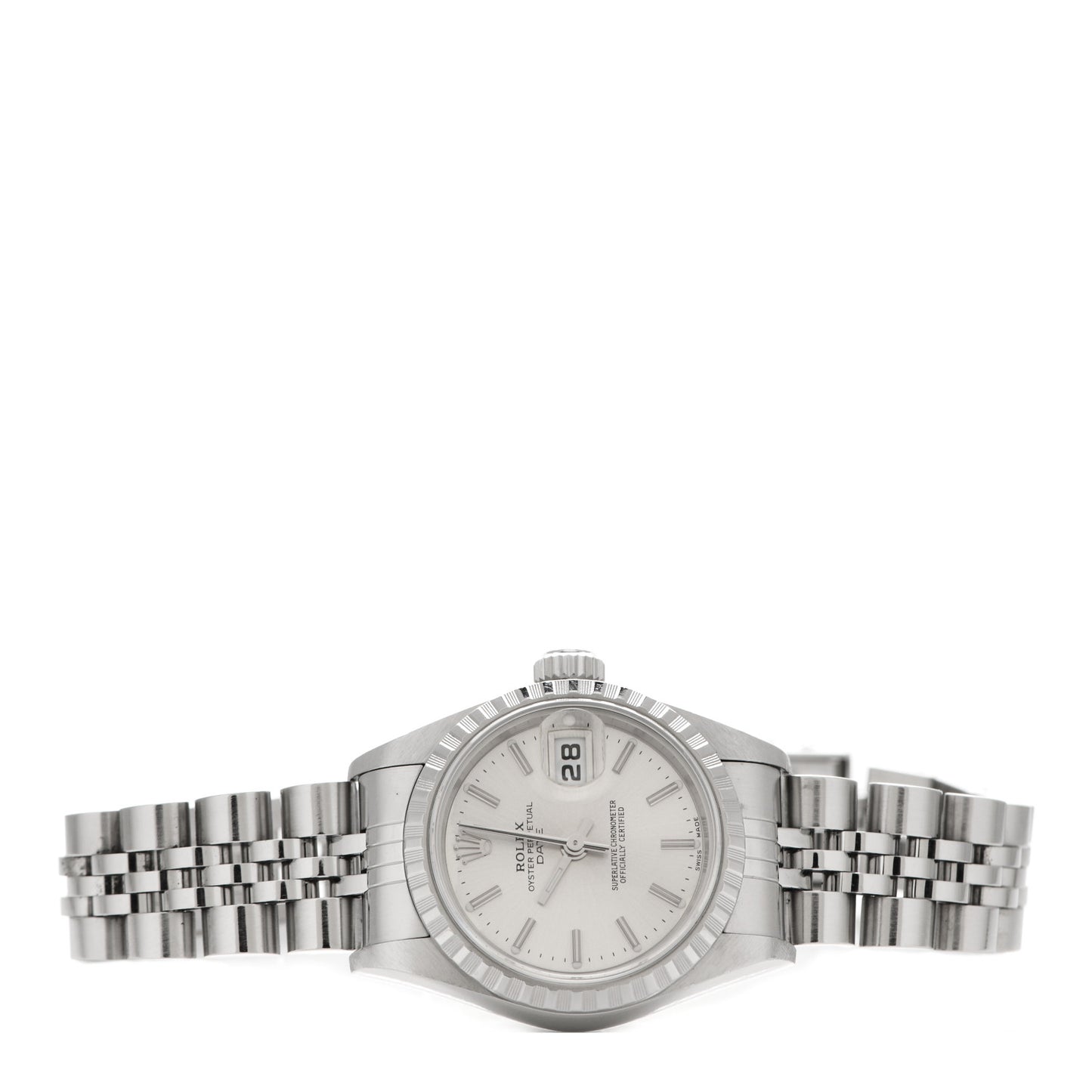 Stainless Steel 26mm Oyster Perpetual Date Watch Silver 79240