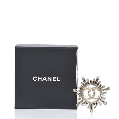 Chanel Crystal Baguette CC Brooch Light Gold 5 of 5