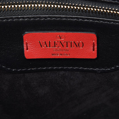 Valentino Garavani Calfskin Small Rockstud Demilune Double Handle Satchel Black 7 of 10