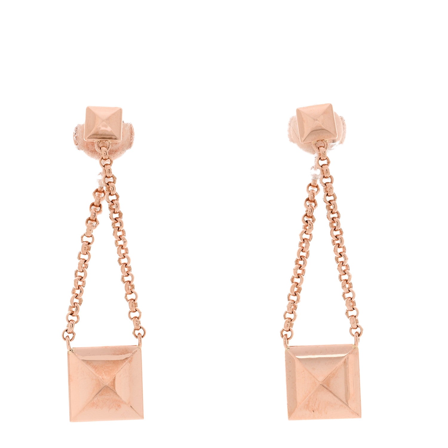 Hermes 18K Rose Gold Clou d'H Dangle Earrings 1 of 5