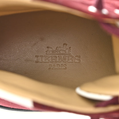 Hermes Suede Jimmy High Top Sneakers 36 Bordeaux 7 of 7