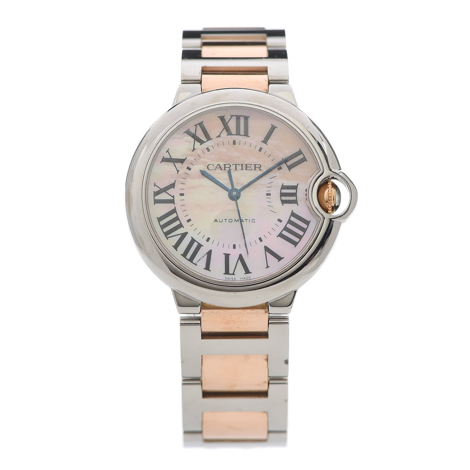Cartier Stainless Steel 18K Pink Gold Pink Mother of Pearl 36mm Ballon Bleu De Cartier Automatic Watch 1 of 5