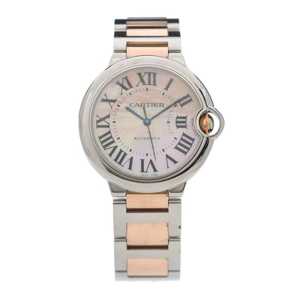 Cartier Stainless Steel 18K Pink Gold Pink Mother of Pearl 36mm Ballon Bleu De Cartier Automatic Watch 1 of 5