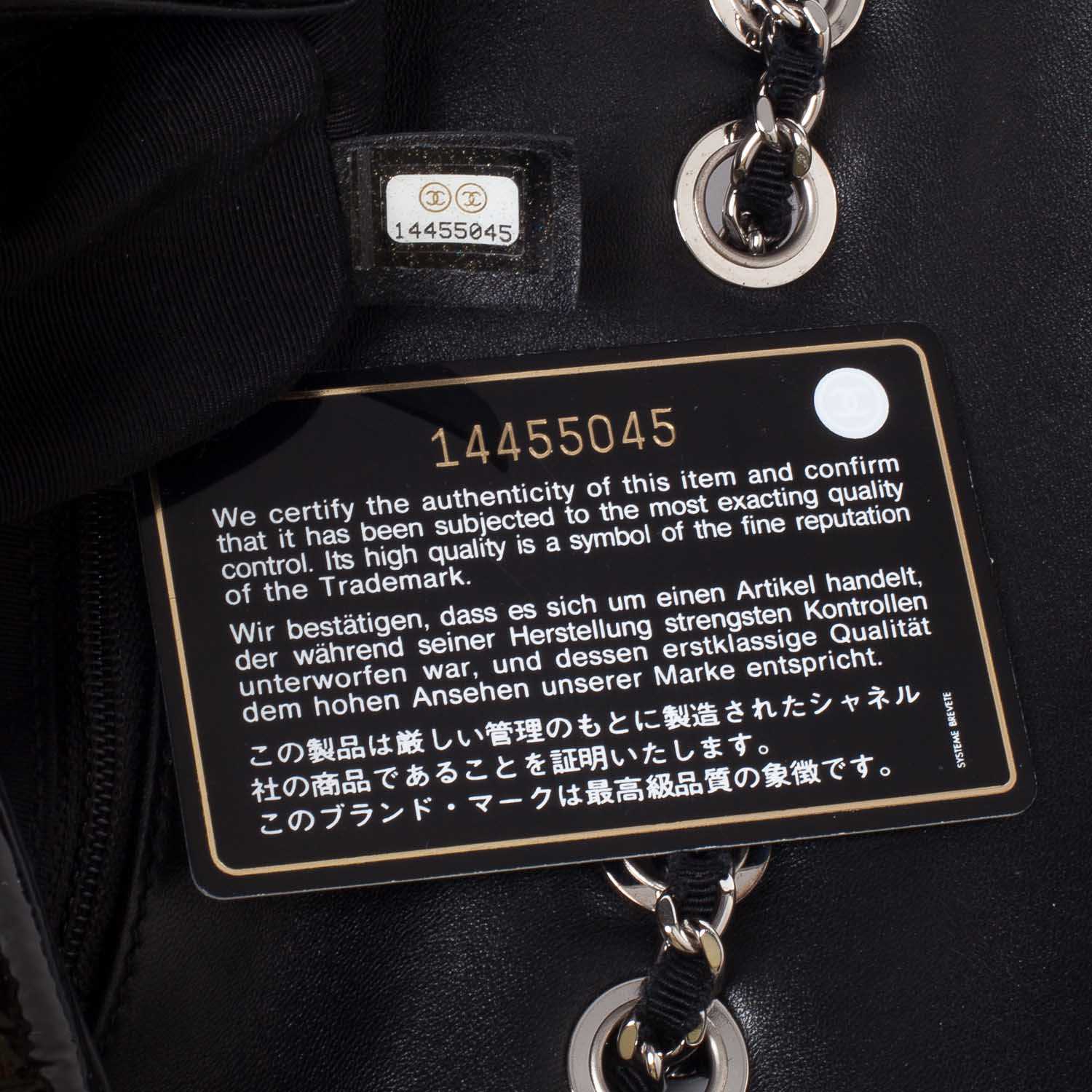Chanel Perforated Patent Hand Embroidered Mini Flap Black 7 of 9