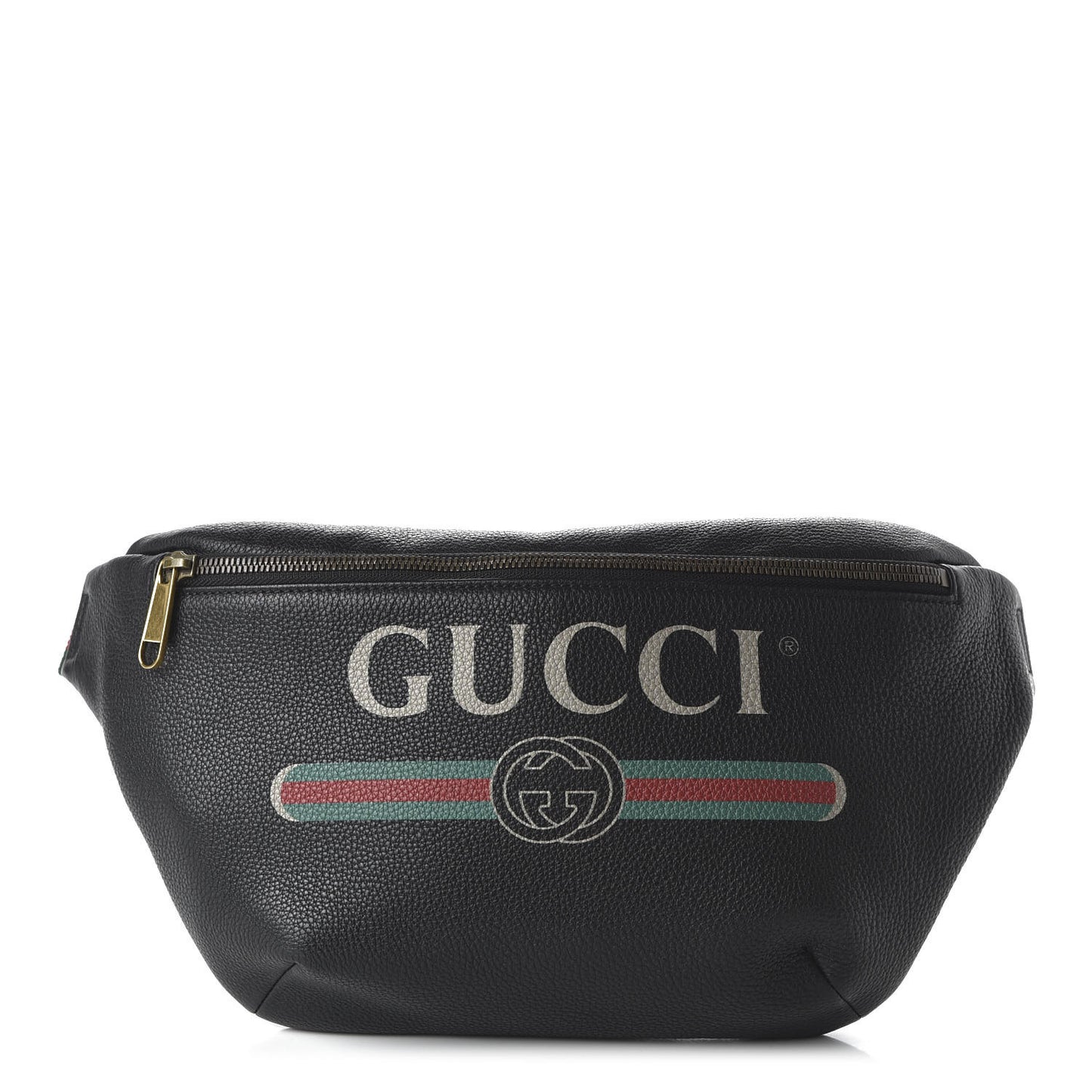 Grained Calfskin Logo Belt Bag Black
