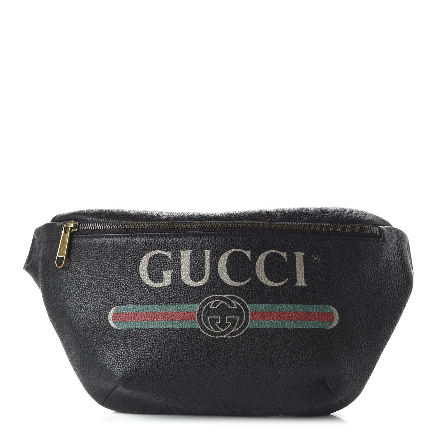 Gucci Grained Calfskin Logo Belt Bag Black 1 of 10