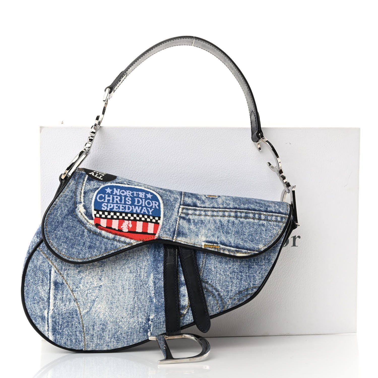 Christian Dior CHRISTIAN DIOR Denim Speedway Saddle Bag 11 of 11