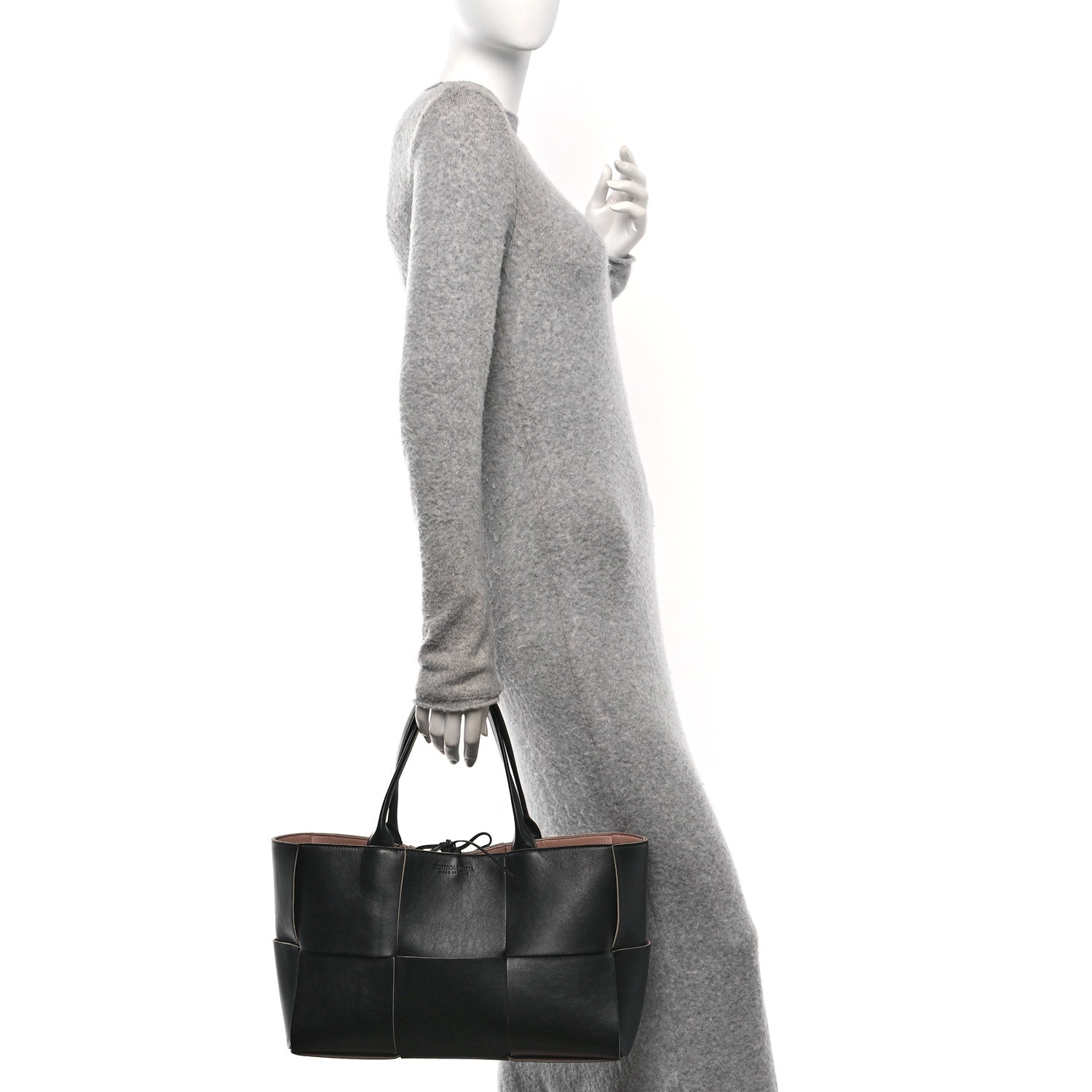 Bottega Veneta Nappa Maxi Intrecciato Medium Arco Tote Black Tan 2 of 10