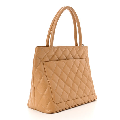 Chanel Caviar Quilted Medallion Tote Beige 3 of 13