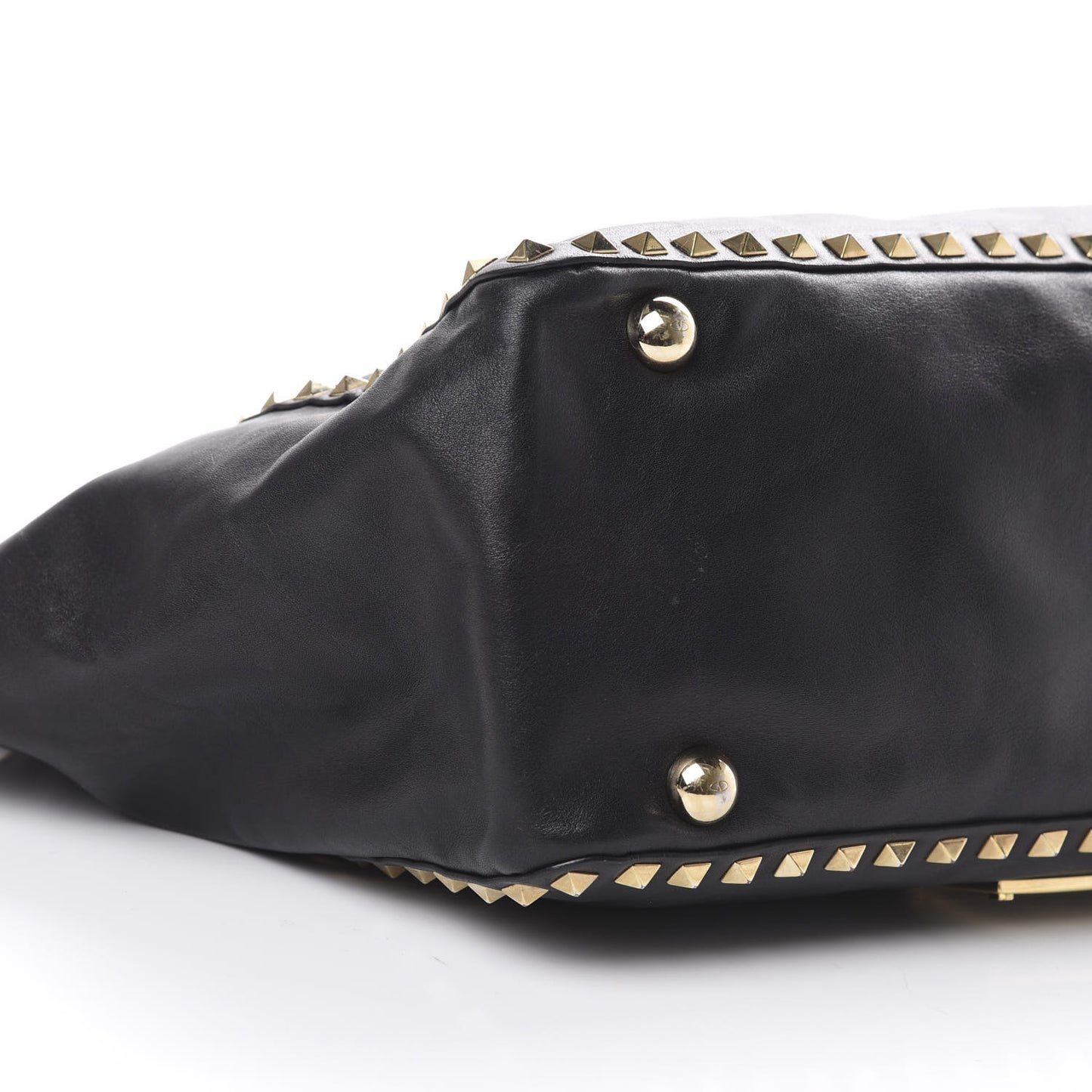 Vitello Medium Rockstud Tote Black