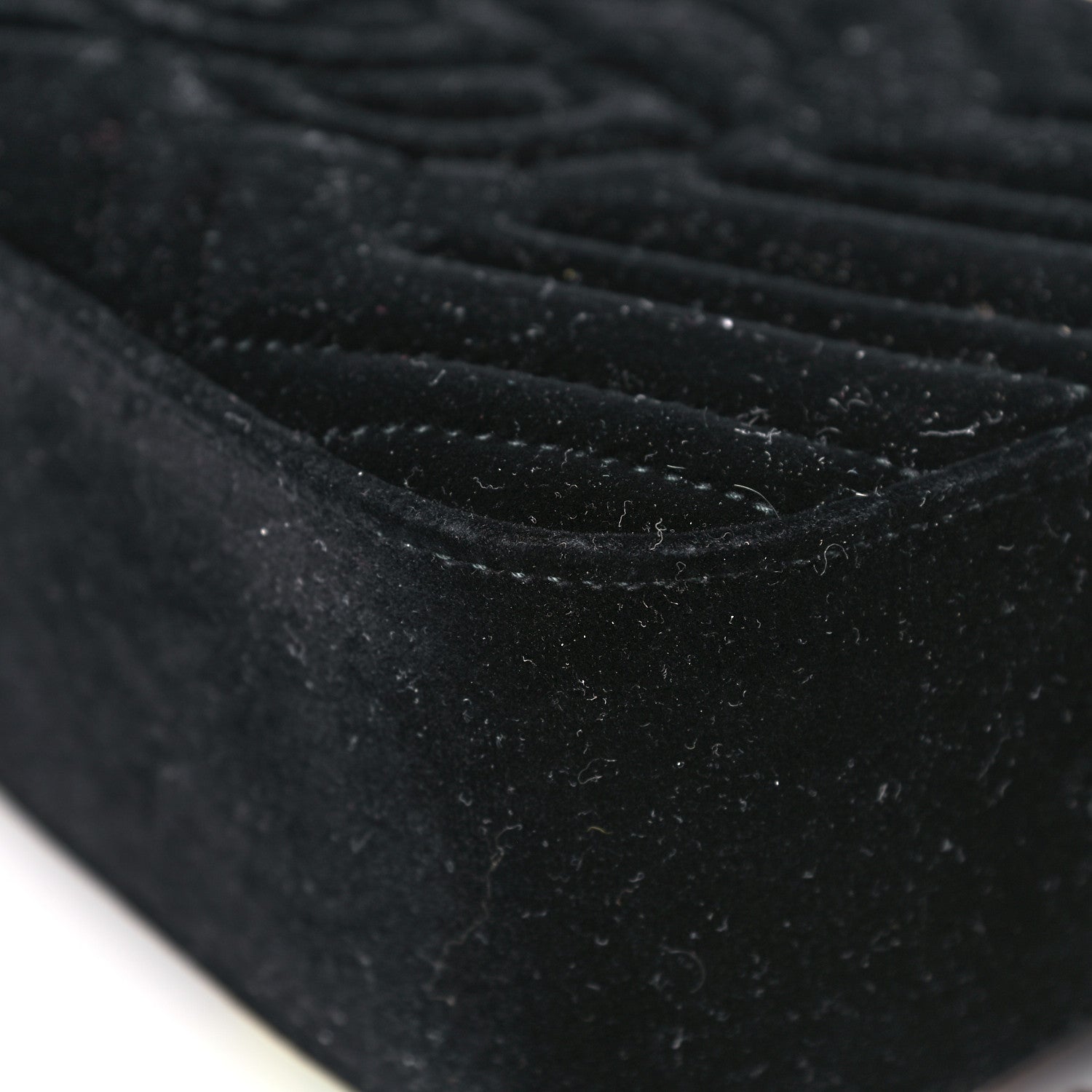 Gucci Velvet Matelasse Deer Embroidered Small GG Marmont Chain Shoulder Bag Black 8 of 14