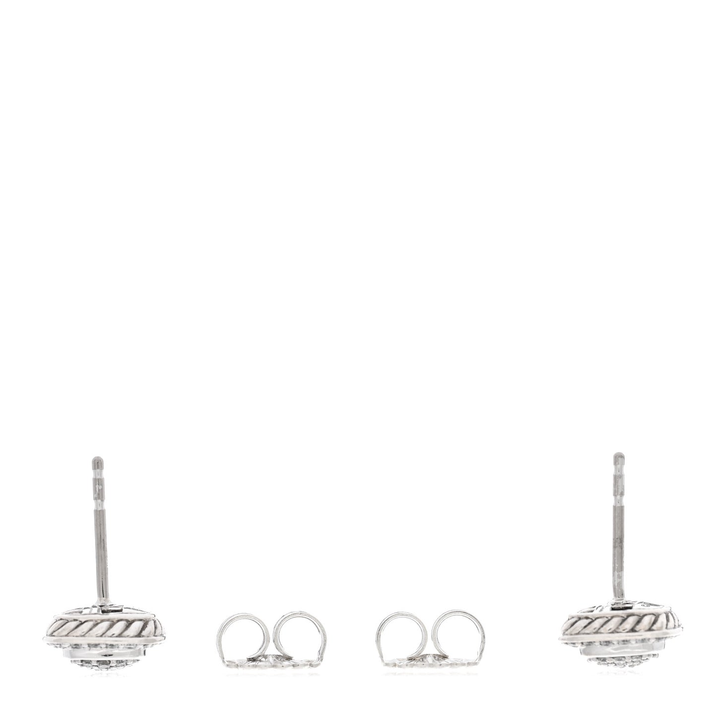 Sterling Silver Diamond 5mm Pave Albion Earrings
