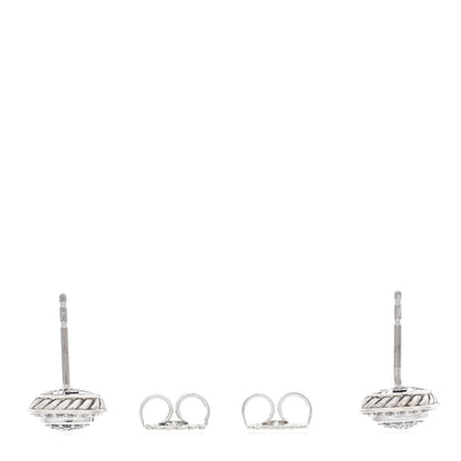 David Yurman Sterling Silver Diamond 5mm Pave Albion Earrings 3 of 4
