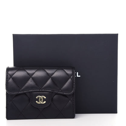 Chanel Lambskin Quilted Flap Card Holder Wallet Black 9 of 9