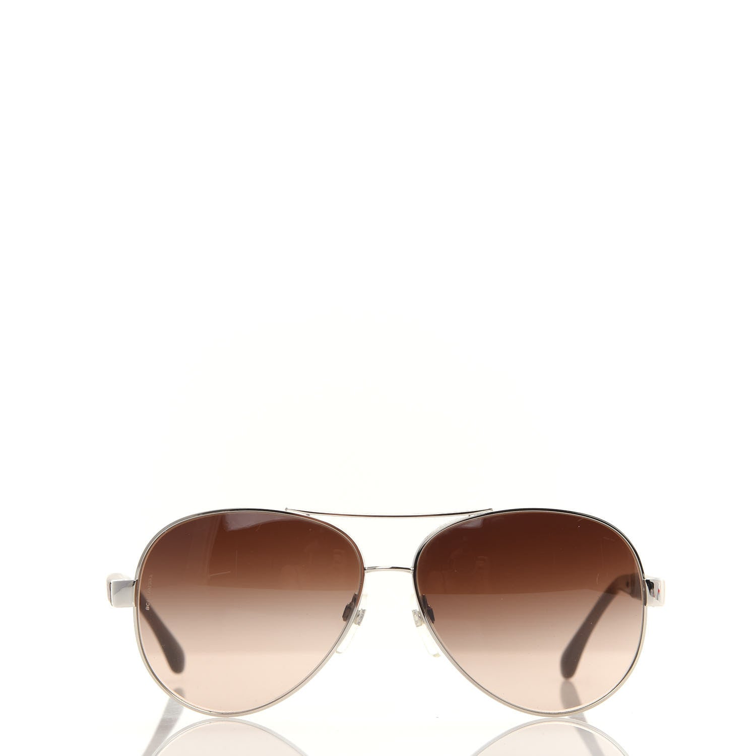 Chanel Lambskin Quilted CC Aviator Sunglasses 4195-Q Brown Gold 2 of 8