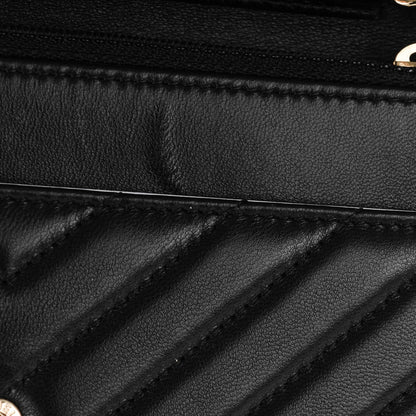 Chanel Lambskin Chevron Wallet On Chain WOC Black 5 of 11