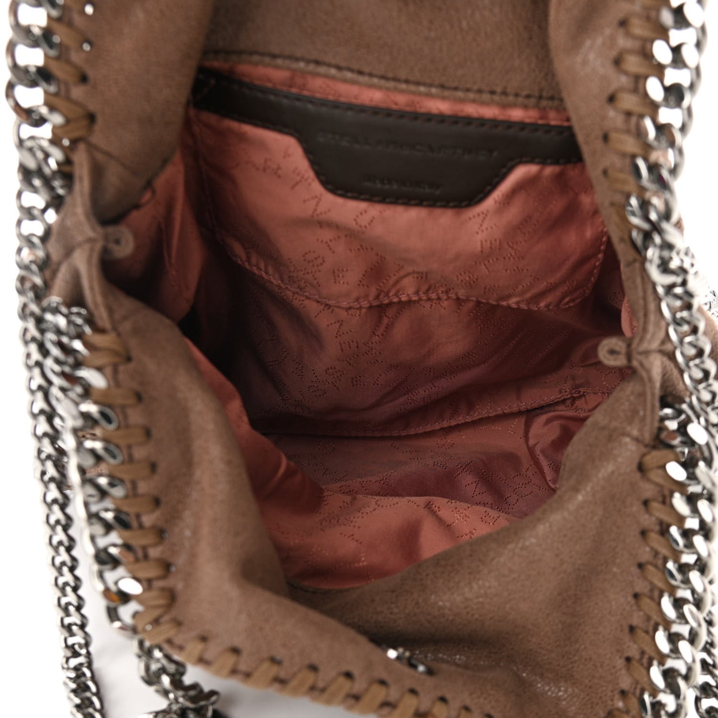 Metallic Shaggy Deer Mini Falabella Fold Over Tote Brown