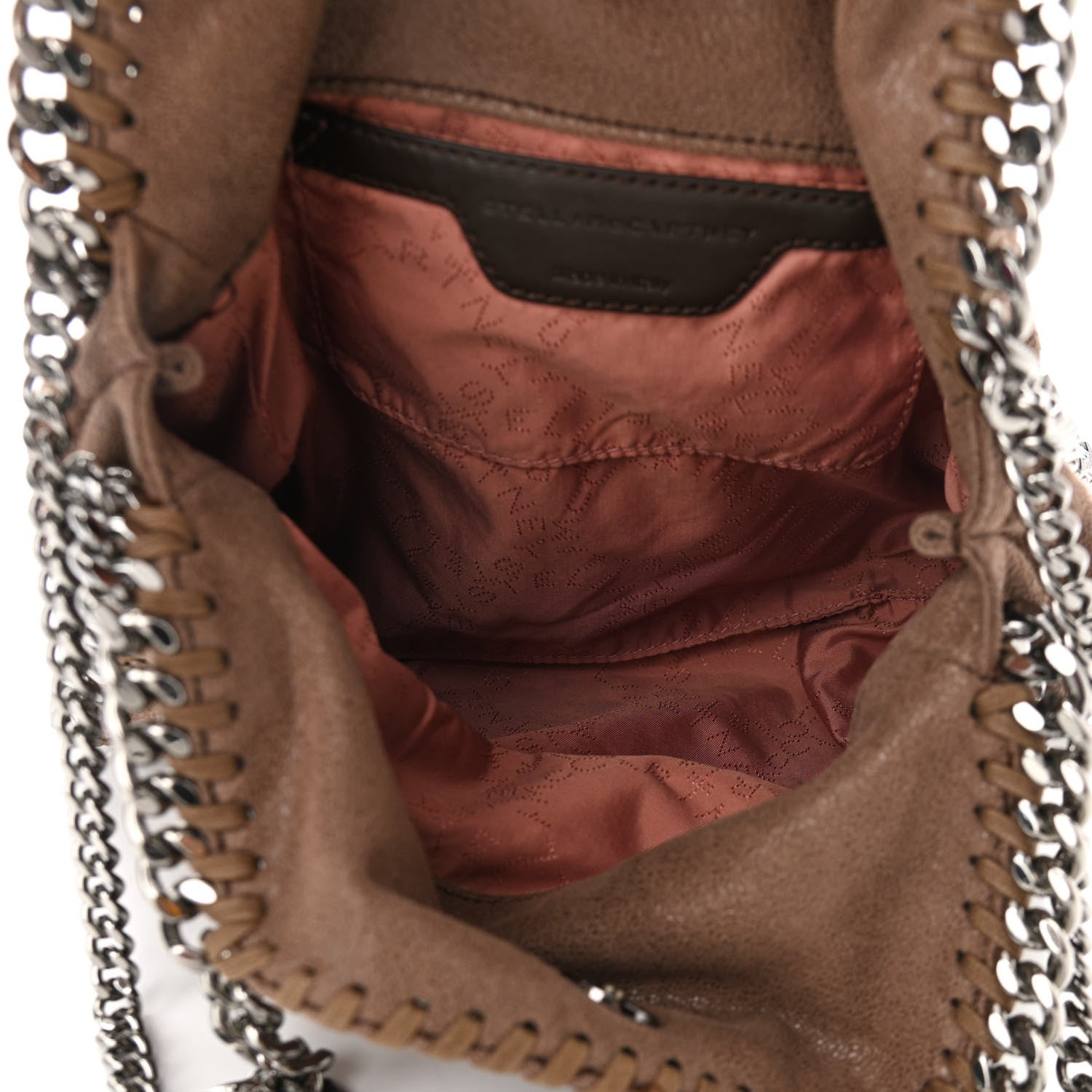 Stella McCartney Metallic Shaggy Deer Mini Falabella Fold Over Tote Brown 5 of 10