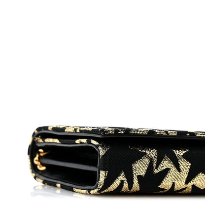 Saint Laurent Canvas Star Print Monogram Chain Wallet Gold Black 10 of 13