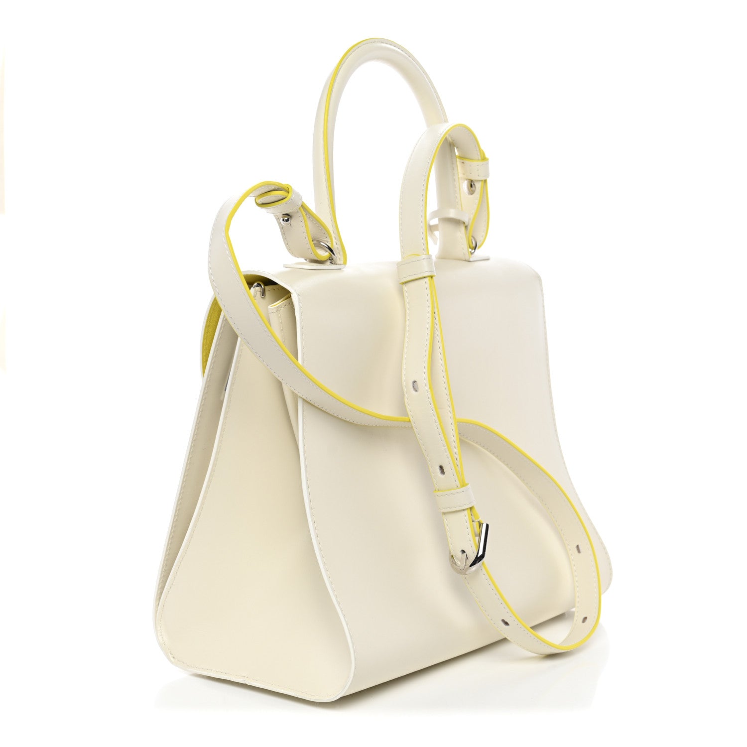 Delvaux Boxed Calfskin MM Magic Brillant Satchel Ivory 3 of 10