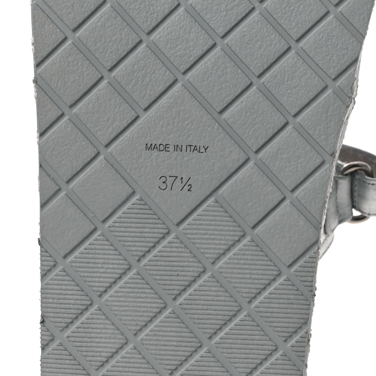 Chanel Laminated Lambskin Quilted Velcro Crystal CC Dad Slide Sandals Silver 37.5 Silver 8 of 11