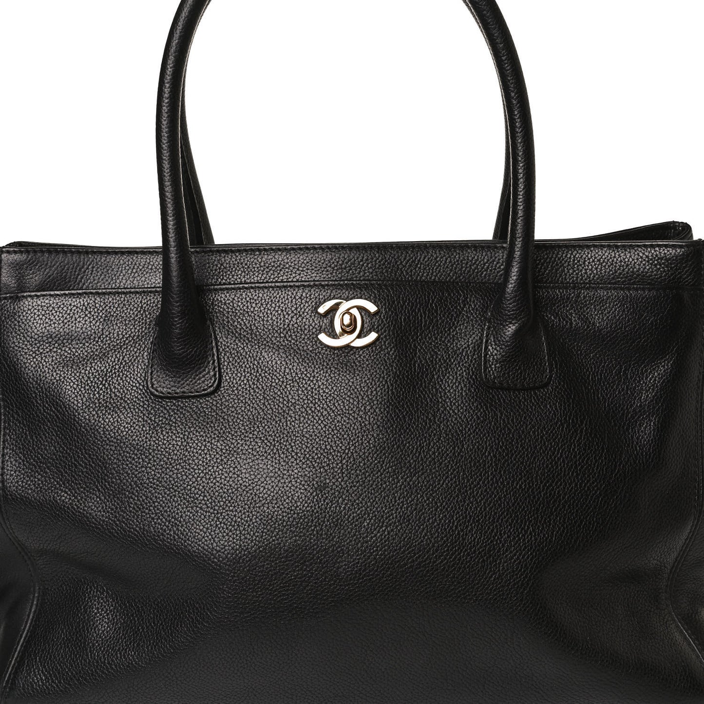 Calfskin Cerf Executive Shopper Tote Black