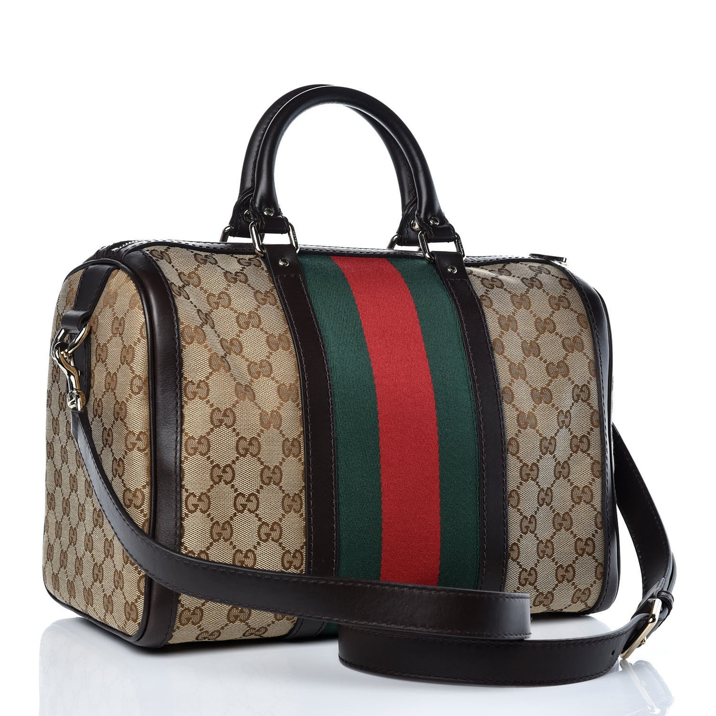 Monogram Vintage Web Medium Boston Dark Brown