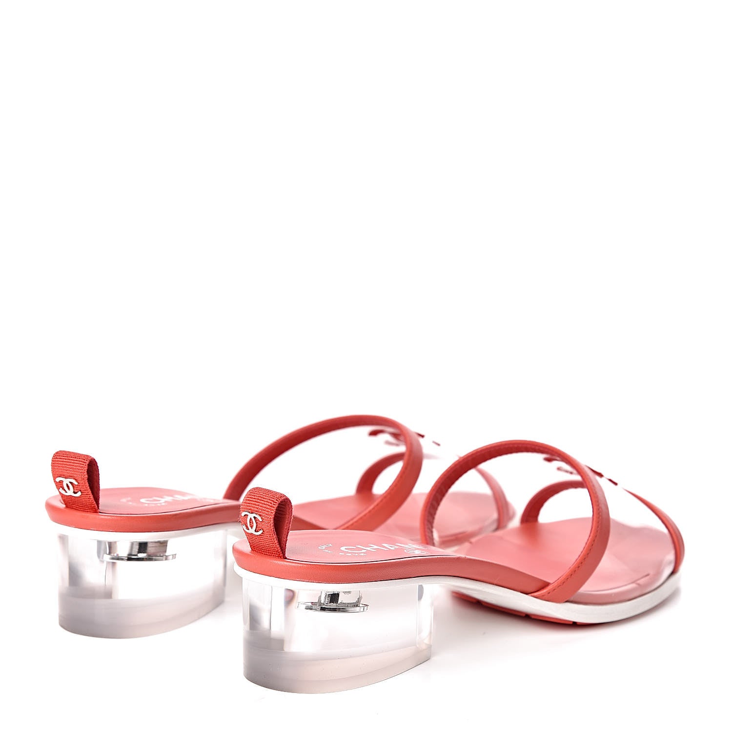 Chanel Lambskin PVC Mule 40 Transparent Red 4 of 8